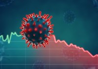 Illustration of SARS-COV2 and a graph